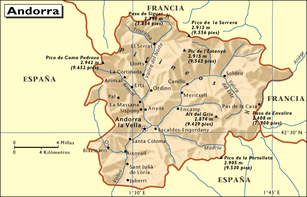 Mapa de Andorra