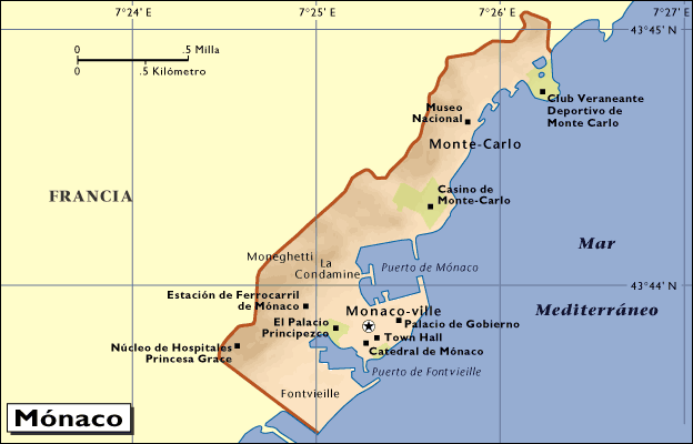 Mapa de Mnaco